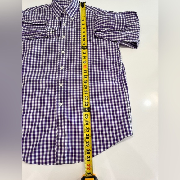 Brooks Brothers Shirt Mens Medium Button Down Purple And Red Check Lot of 2 - Picture 12 of 13